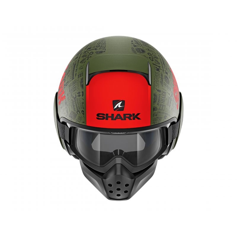 Nyitott sisak SHARK DRAK Tribute Mat fekete-zöld-piros