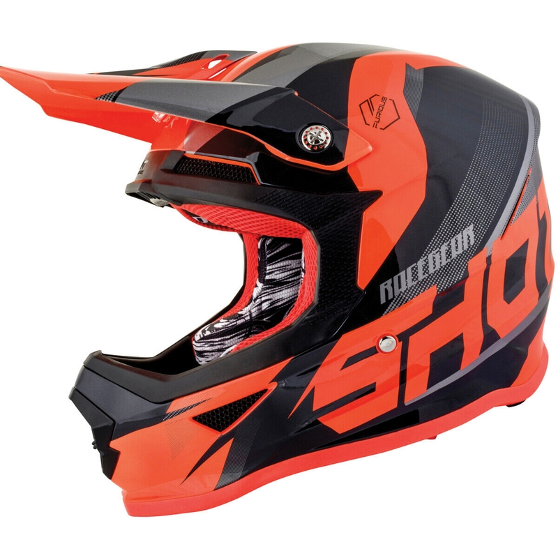 Motocross sisak Shot Ultimate fekete-fluo narancs