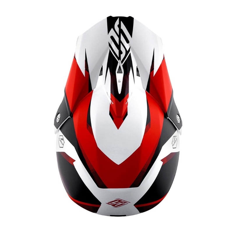 Motocross sisak Shot Ultimate fekete-fehér-piros