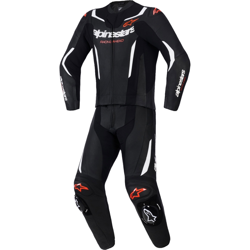Alpinestars GP Force V2 kétrészes bőroverál fekete-fehér-fluo piros