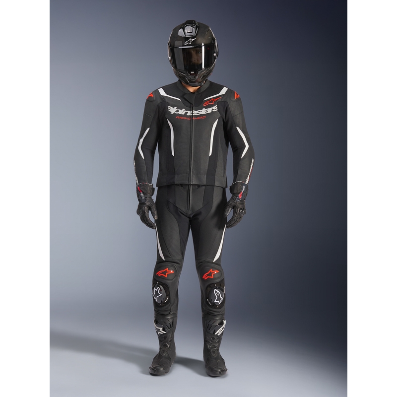 Alpinestars GP Force V2 kétrészes bőroverál fekete-fehér-fluo piros