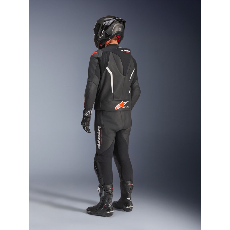 Alpinestars GP Force V2 kétrészes bőroverál fekete-fehér-fluo piros