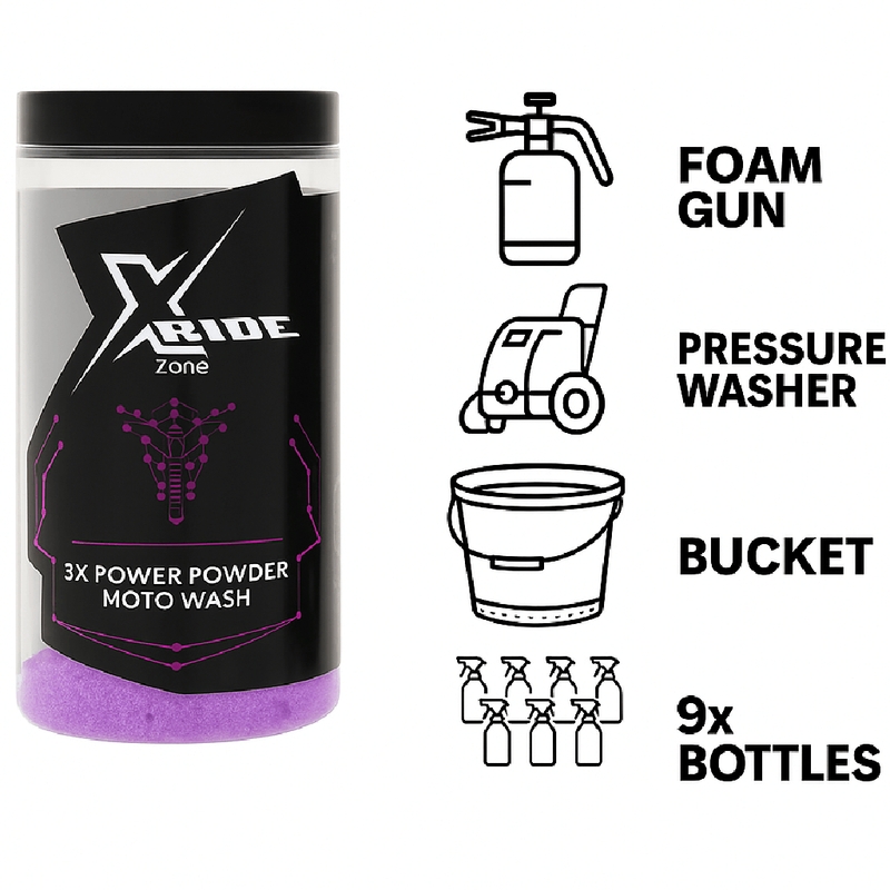 XzoneRide® Power Powder-Moto Wash por alapú motoros sampon 60 g
