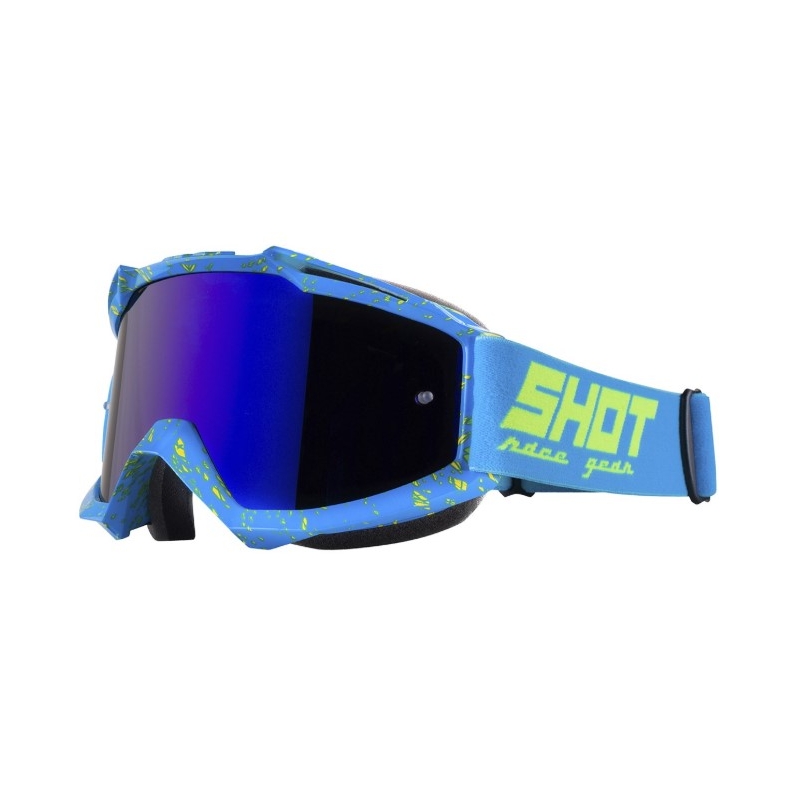 Motocross szemüveg Shot Iris Scratch kék-fluo sárga eladás kiárusítás