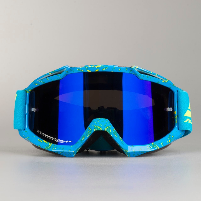 Motocross szemüveg Shot Iris Scratch kék-fluo sárga eladás kiárusítás