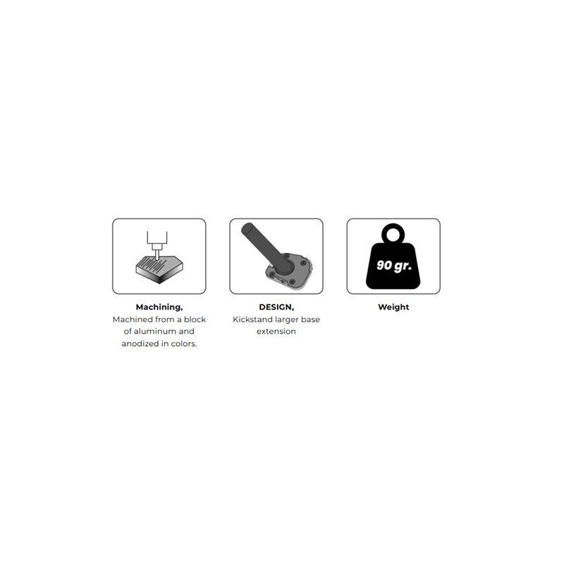 Kickstand extension PUIG fekete with standard suspension