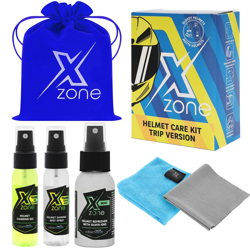 Xzone® Helmet Care Trip Kit ezüstionos sisak tisztító készlet