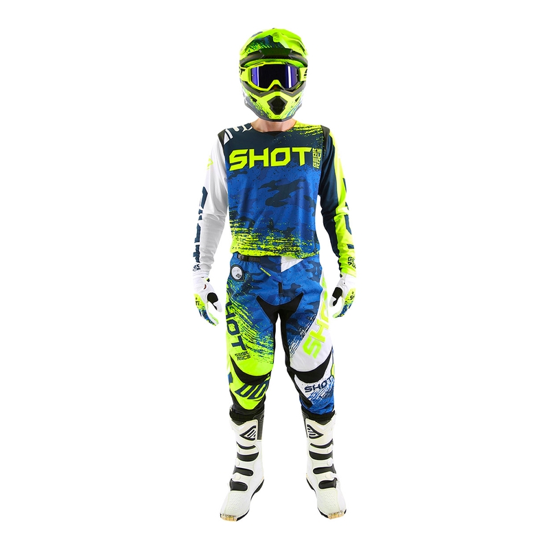 Motocross nadrág Shot CONTACT Counter kék-fluo sárga