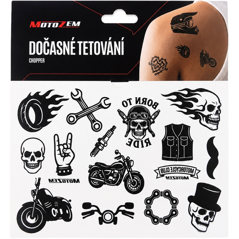 MotoZem Chopper ideiglenes tetoválás