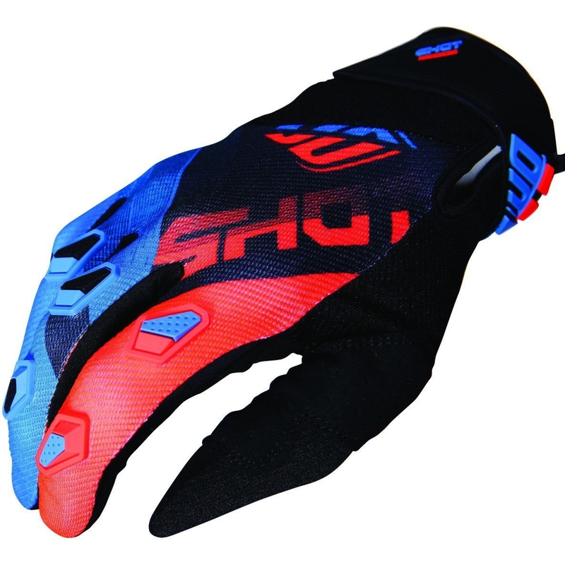Motocross kesztyű lövés DEVO Ultimate kék-fluo narancs