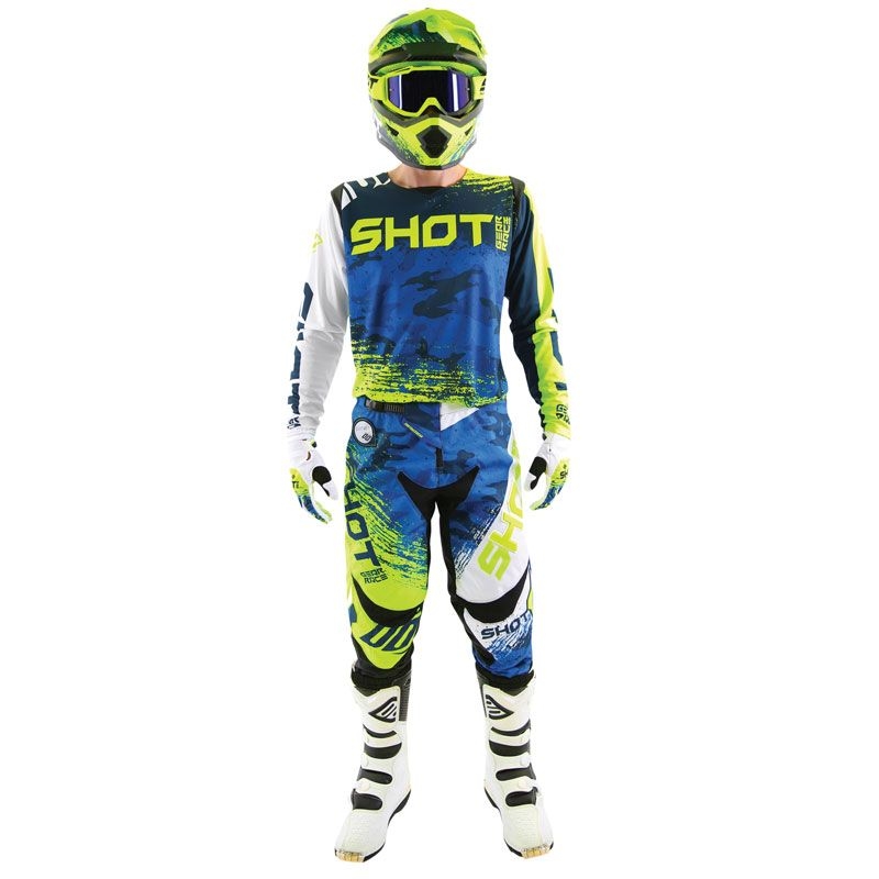Motocross mez Shot CONTACT Counter kék-fluo sárga