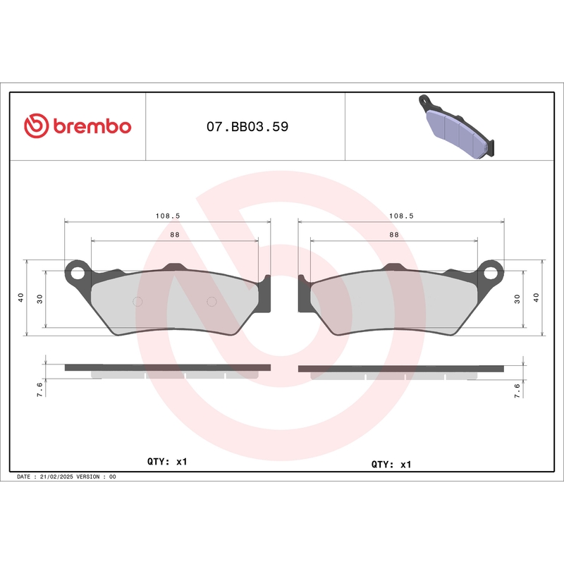 Fékbetét BREMBO GENUINE