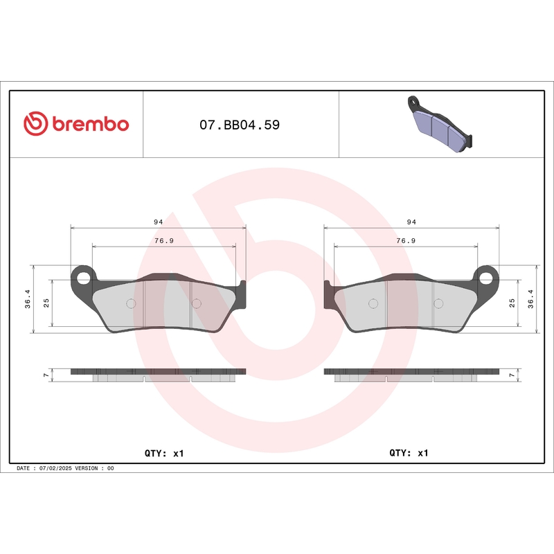 Fékbetét BREMBO GENUINE
