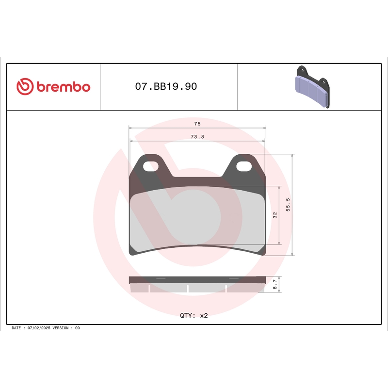 Fékbetét BREMBO GENUINE