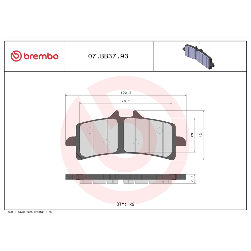 Fékbetét BREMBO GENUINE