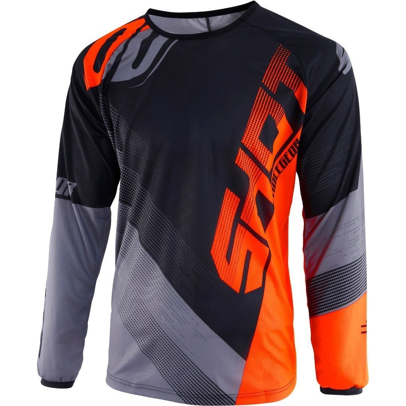 Gyerekek Motocross Jersey Shot DEVO Ultimate fekete-fluo narancs