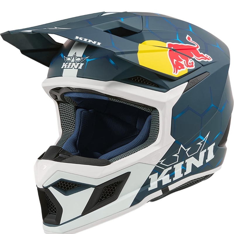 KINI Red Bull MX3 1.0 motokrossz bukósisak kék-fehér