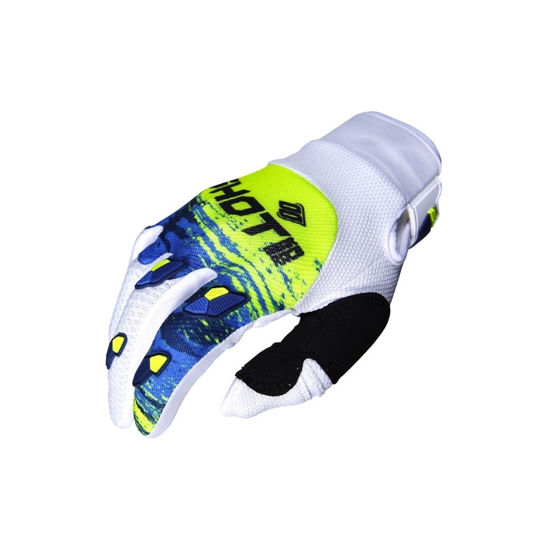 Motocross kesztyűk Shot CONTACT Counter kék-fehér-fluo sárga