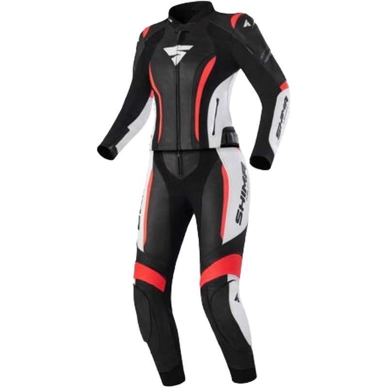 Női motoros overál Shima Miura 2.0 fekete-fehér-neon piros