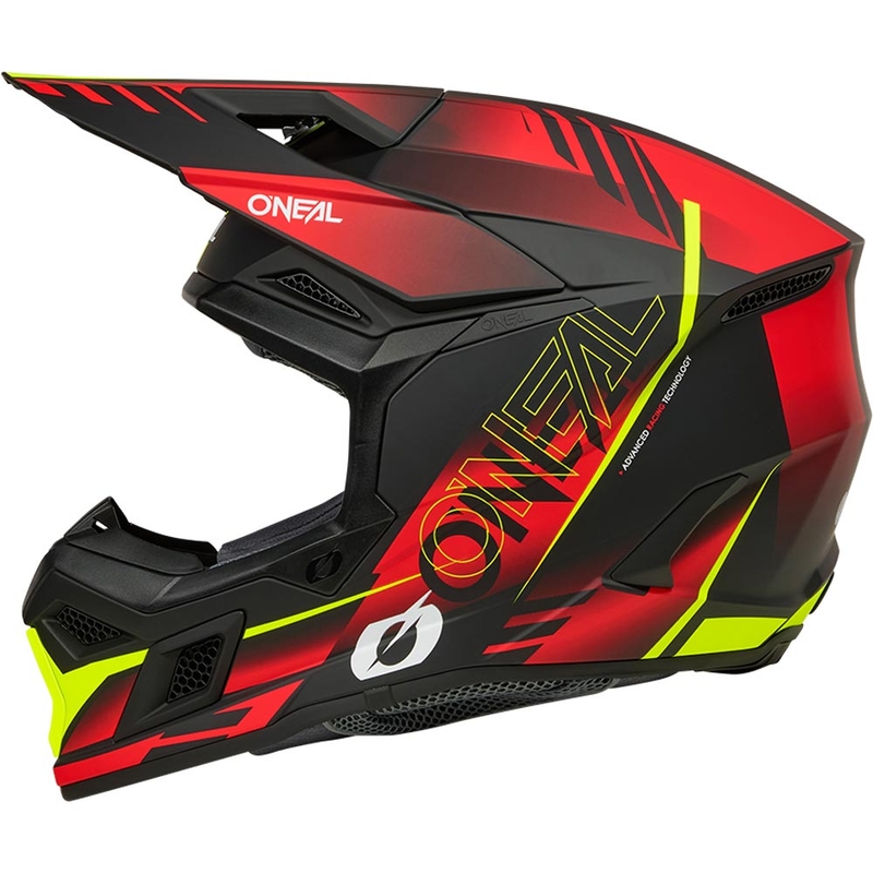 O´Neal 3SRS Haze motokrossz bukósisak matt fekete-piros-fluo sárga