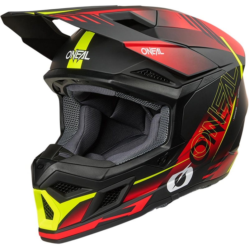 O´Neal 3SRS Haze motokrossz bukósisak matt fekete-piros-fluo sárga