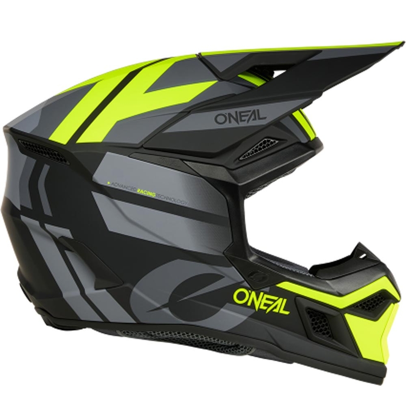 O’Neal 3SRS Ride motokrossz bukósisak matt fekete-szürke-fluo sárga