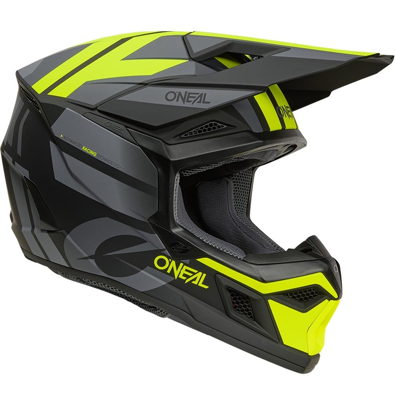 O’Neal 3SRS Ride motokrossz bukósisak matt fekete-szürke-fluo sárga