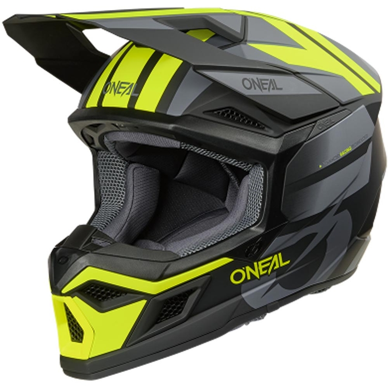 O’Neal 3SRS Ride motokrossz bukósisak matt fekete-szürke-fluo sárga