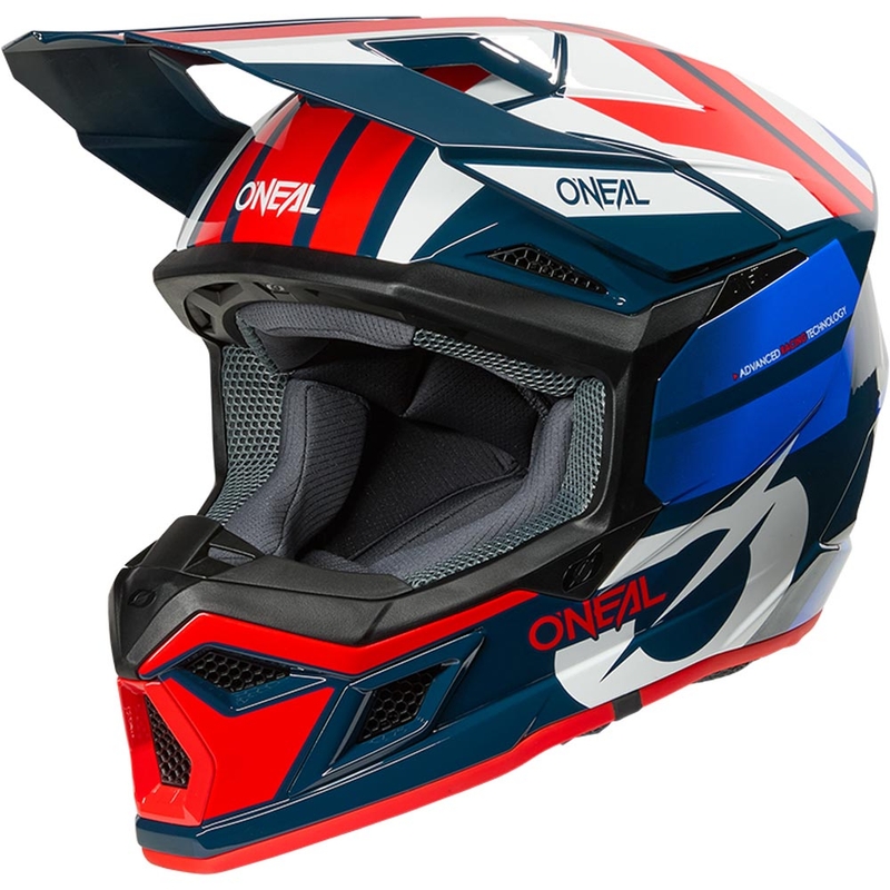 O’Neal 3SRS Ride motokrossz bukósisak kék-fehér-piros