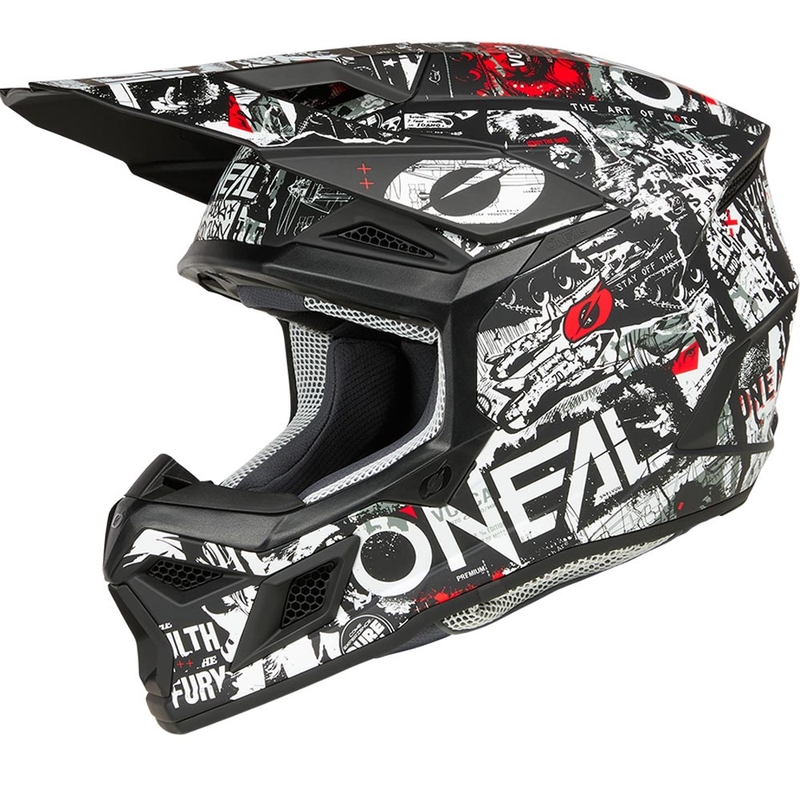 O’Neal 3SRS Attack motokrossz bukósisak matt fekete-fehér