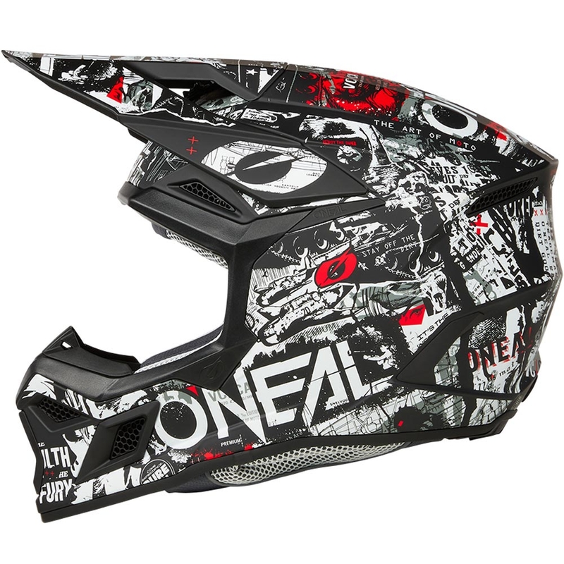 O’Neal 3SRS Attack motokrossz bukósisak matt fekete-fehér