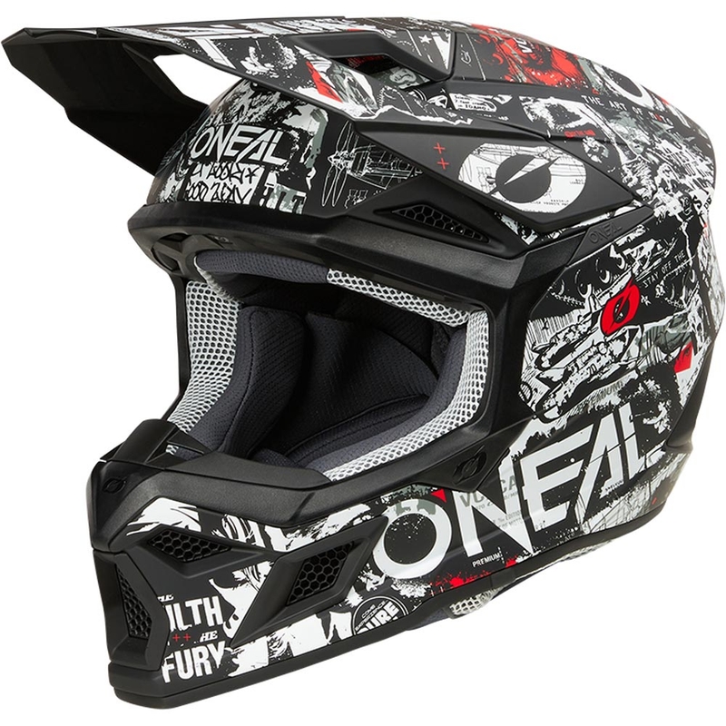 O’Neal 3SRS Attack motokrossz bukósisak matt fekete-fehér