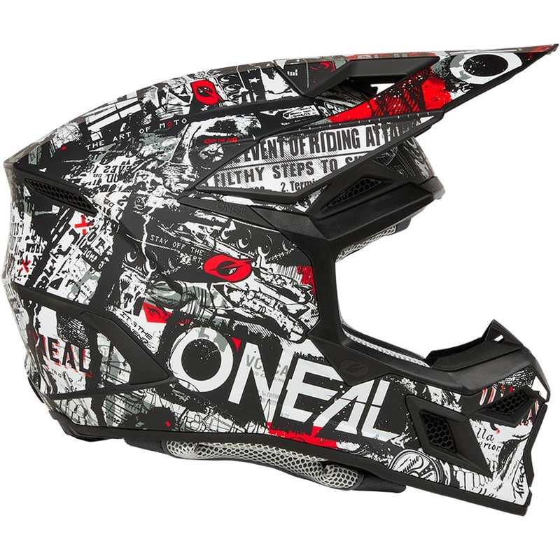 O’Neal 3SRS Attack motokrossz bukósisak matt fekete-fehér