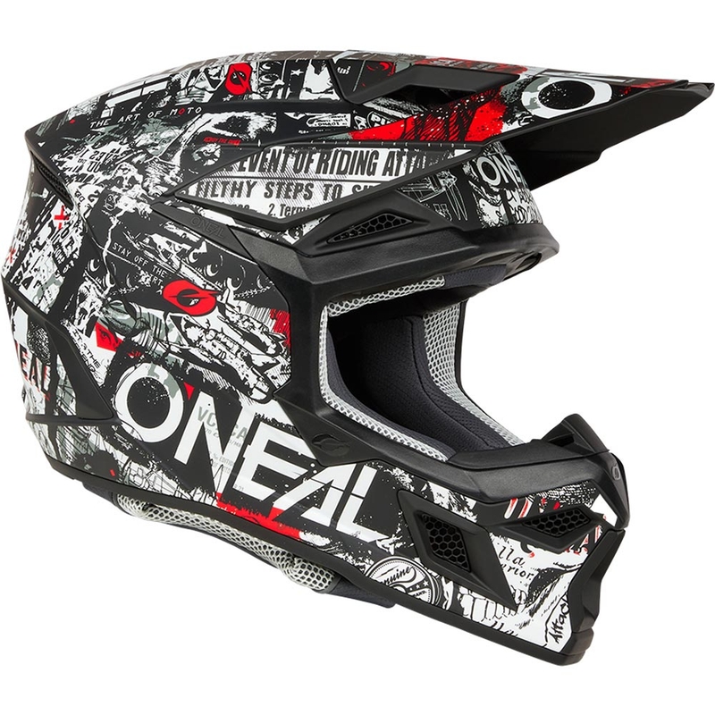 O’Neal 3SRS Attack motokrossz bukósisak matt fekete-fehér