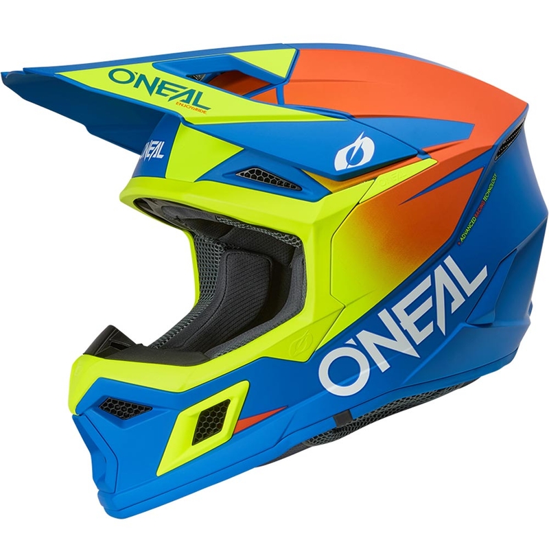 O’Neal 3SRS Solid motokrossz bukósisak matt kék-fluo sárga