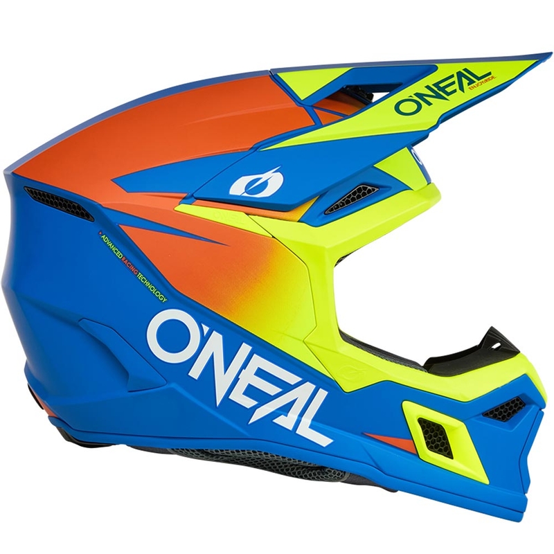O’Neal 3SRS Solid motokrossz bukósisak matt kék-fluo sárga