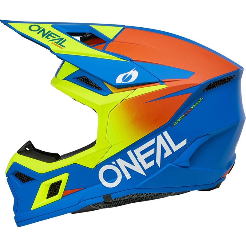 O’Neal 3SRS Solid motokrossz bukósisak matt kék-fluo sárga