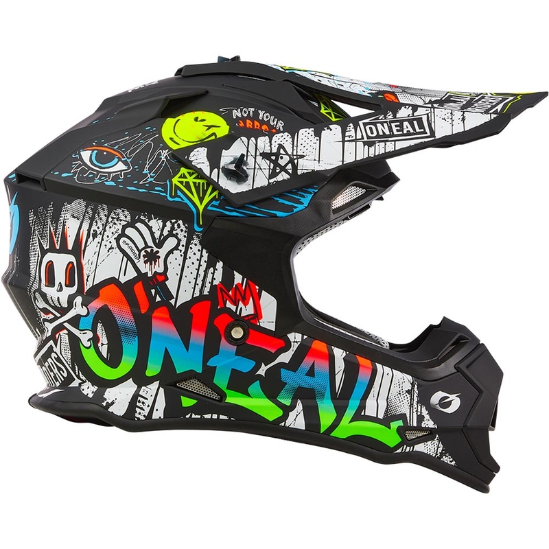 O’Neal 2SRS Rancid motokrossz bukósisak matt fekete-fehér