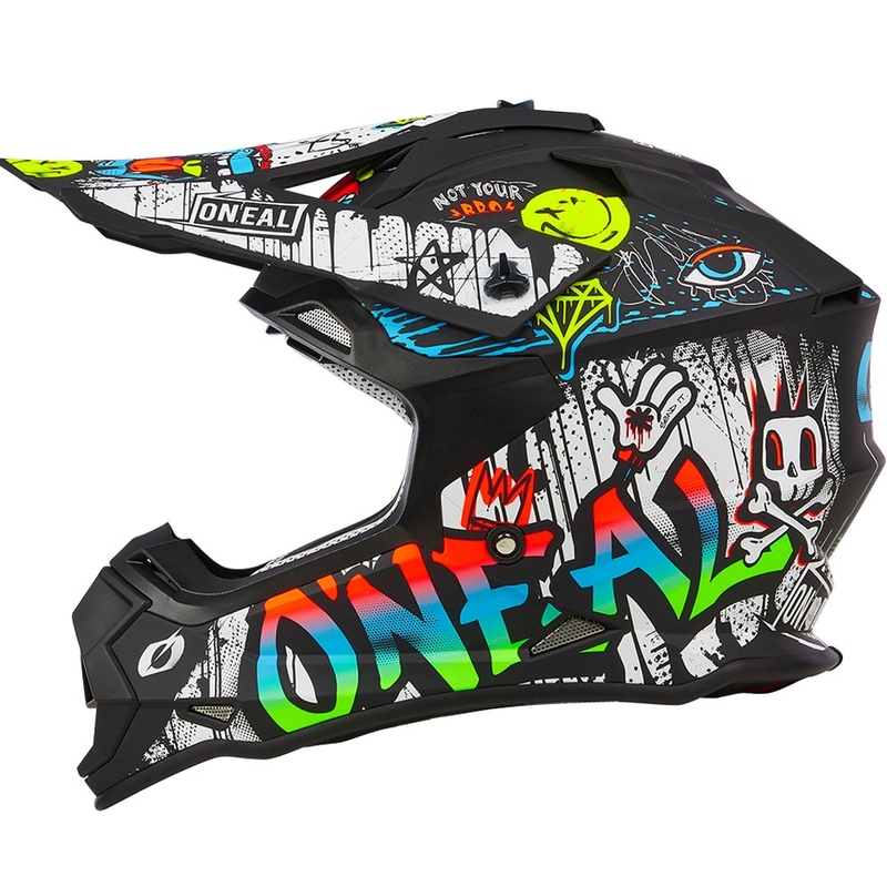 O’Neal 2SRS Rancid motokrossz bukósisak matt fekete-fehér