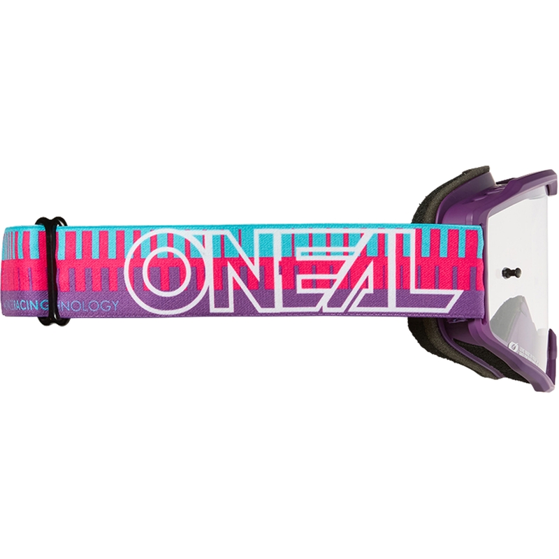 O´Neal B-10 Striped motokrossz szemüveg rózsaszín-lila (átlátszó plexi)