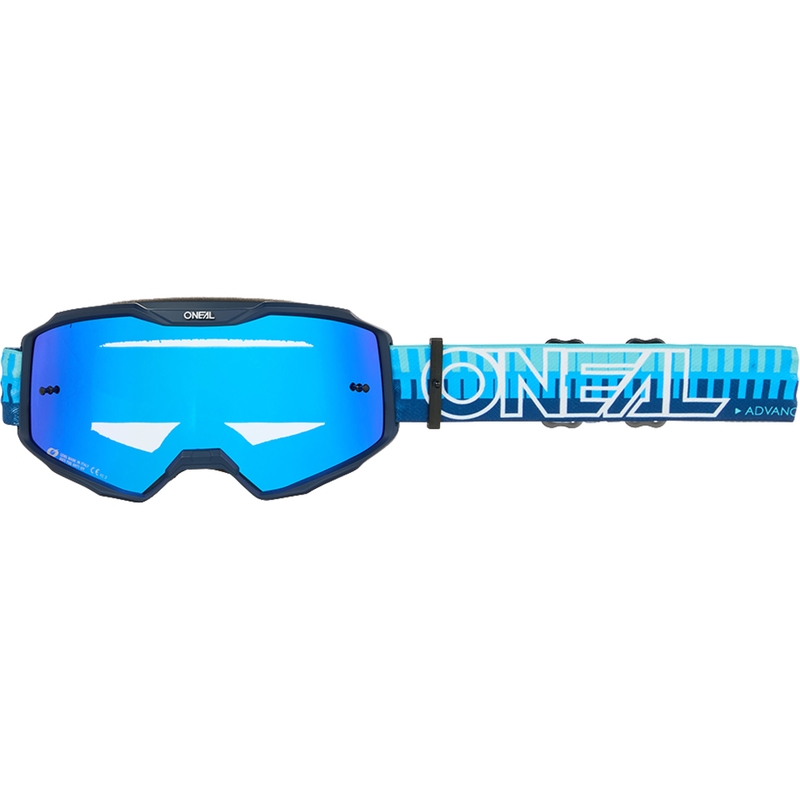 O´Neal B-10 Striped motokrossz szemüveg kék (irídium kék plexi)