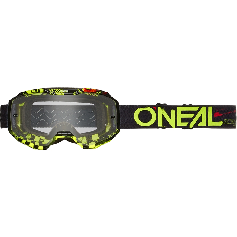O´Neal B-10 Attack motokrossz szemüveg fekete-sárga (átlátszó plexi)