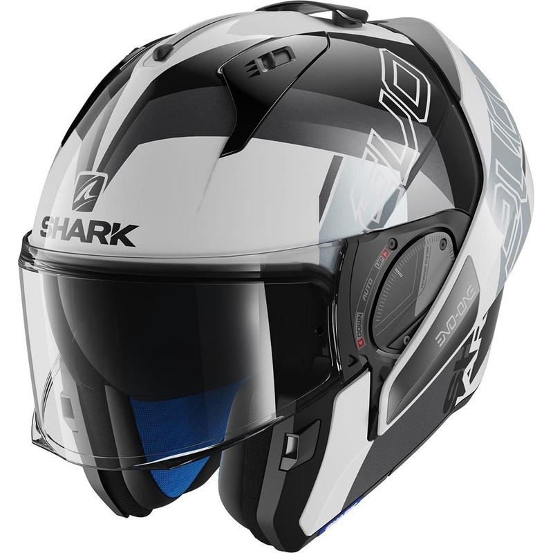Flip sisak SHARK EVO-ONE 2 Slasher fekete-fehér-ezüst