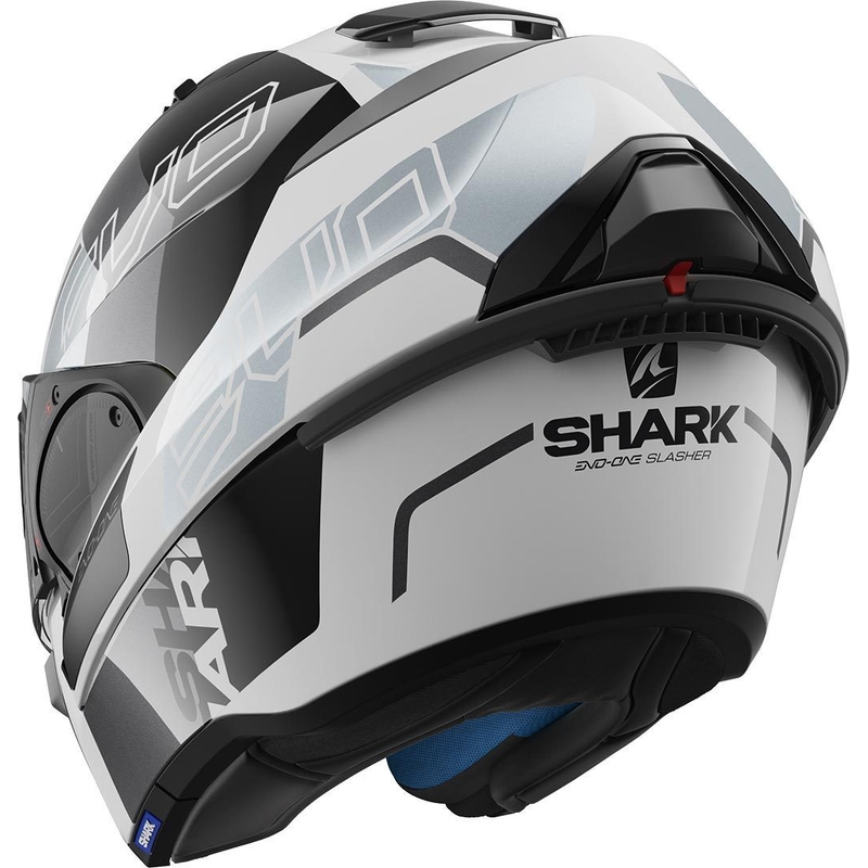 Flip sisak SHARK EVO-ONE 2 Slasher fekete-fehér-ezüst