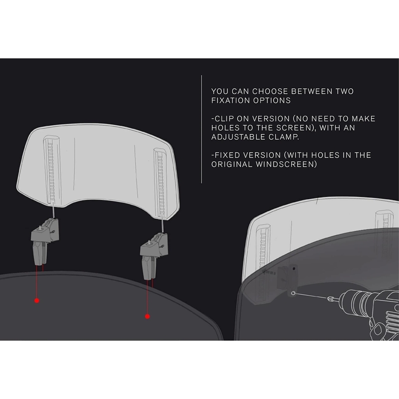 Multiadjustable visor PUIG 2.0 clip-on dark smoke