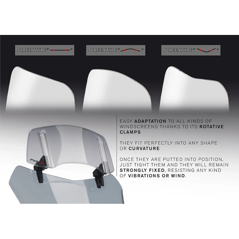 Multiadjustable visor PUIG 2.0 clip-on dark smoke
