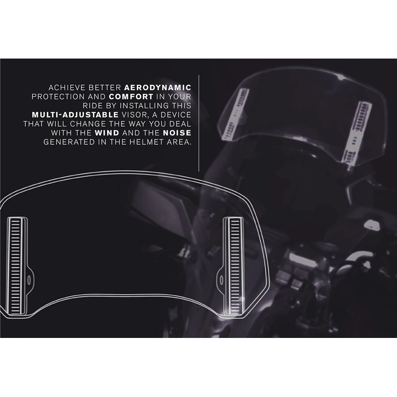 Multiadjustable visor PUIG 2.0 clip-on dark smoke