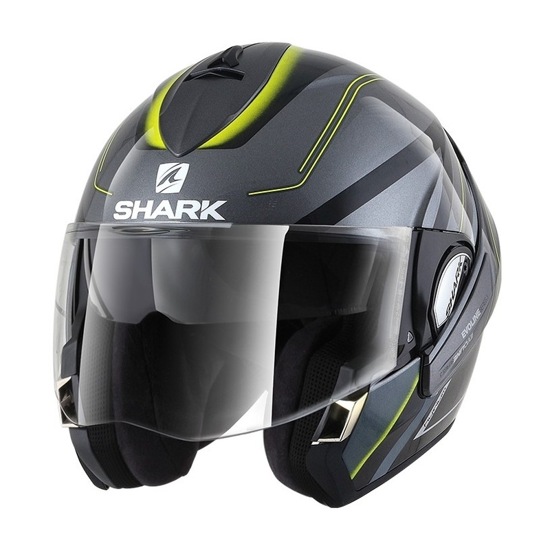 Flip sisak SHARK EVOLINE 3 Hyrium Mat szürke-fekete-sárga akció kiárusítás