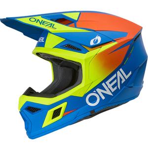 Dětská motokrosová helma O´Neal 3SRS Solid matná modro-fluo žlutá