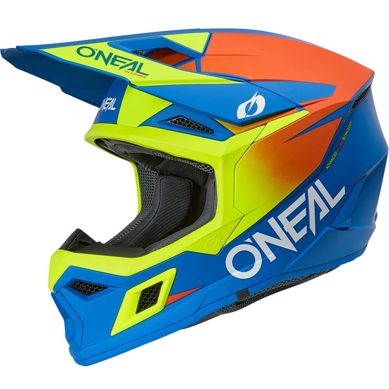 O’Neal 3SRS Solid gyerek motokrossz bukósisak matt kék-fluo sárga